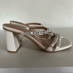 a new day Pearl-Embellished Cream Heels